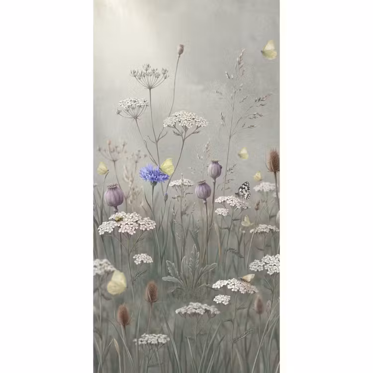 Behang - Vlinders - Wildbloemen - Illustratie - Kleurrijk — 2