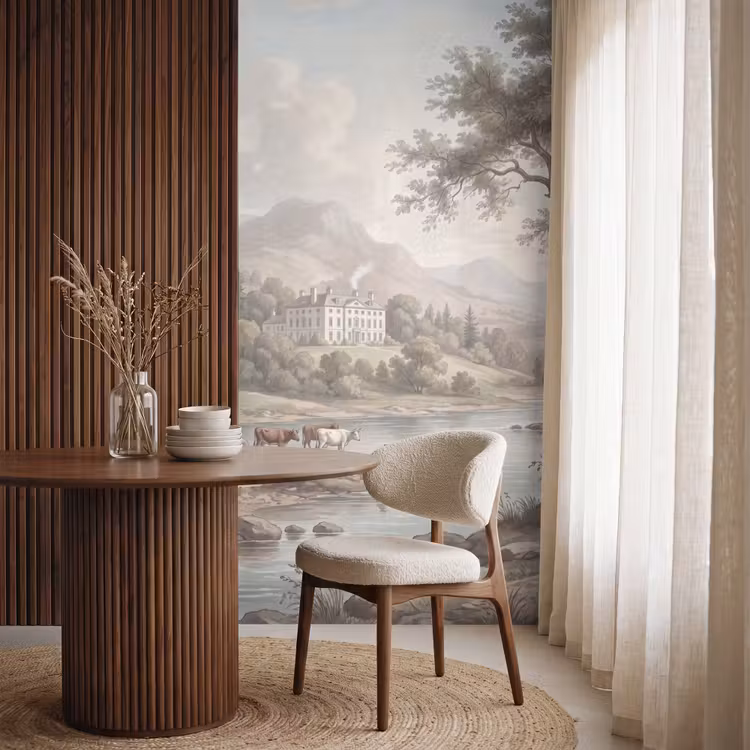 Behang - Landhuis - Rivier - Vee — 4