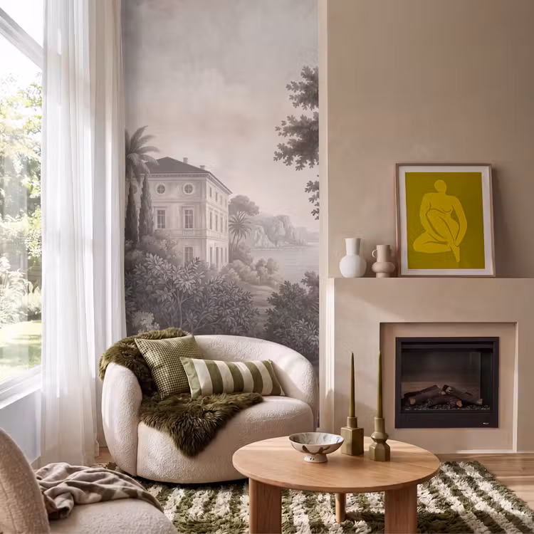 Behang - Zee - Villa - Beige — 1