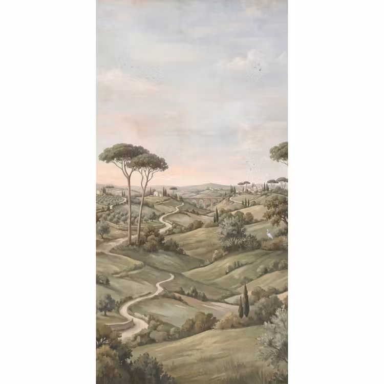 Behang - Landschap - Heuvels - Zandpad - Groen — 2