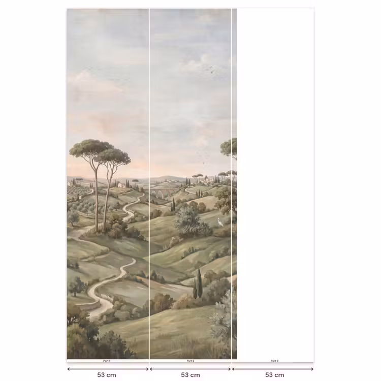 Behang - Landschap - Heuvels - Zandpad - Groen — 6