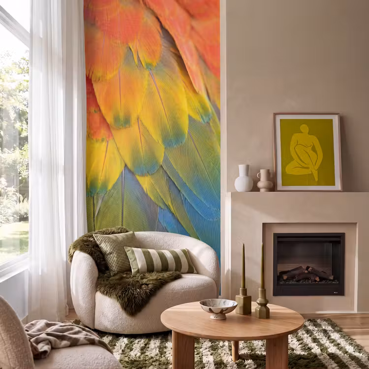 Behang - Veren - Ara - Kleurrijk — 1