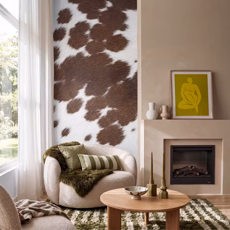 Behang - Koeienhuid - Klassiek - Bruin — 1