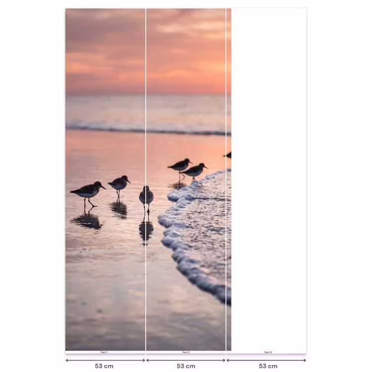 Behang - Meeuwen - Strand - Zee - Roze — 6