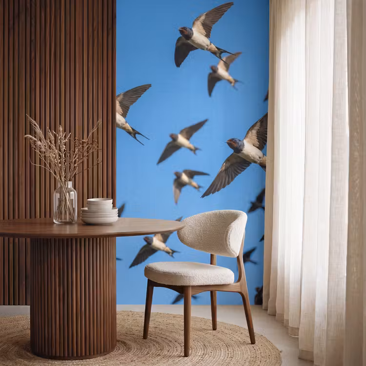Behang - Zwaluwen - Vliegen - Blauw — 4