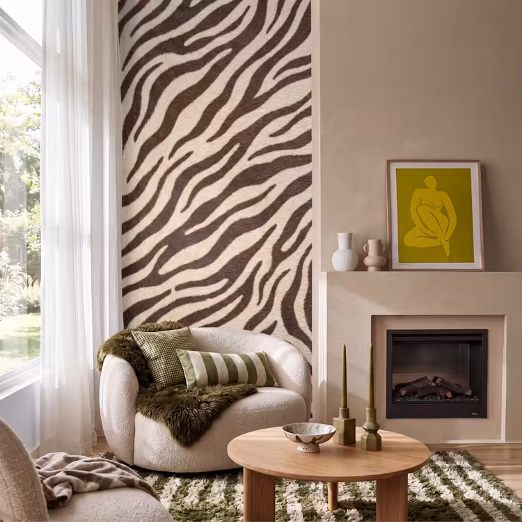 Behang - Zebra - Strepen - Bruin — 1
