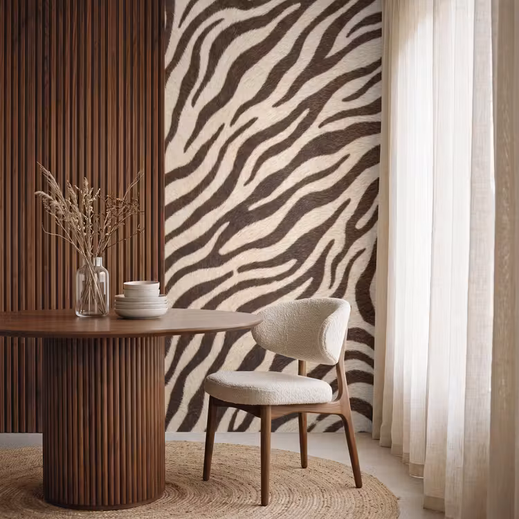 Behang - Zebra - Strepen - Bruin — 4