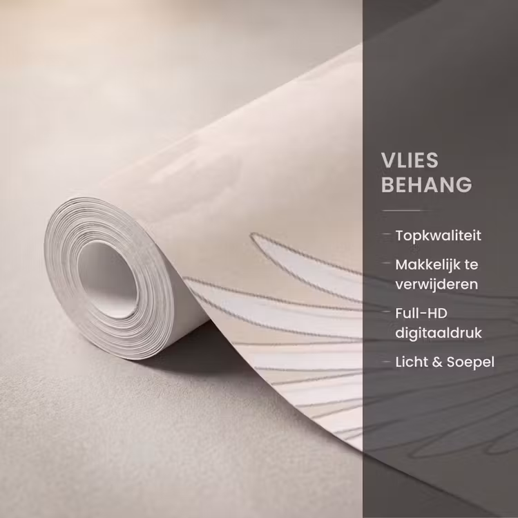 Behang - Kraanvogels - Bloesem - Beige — 3