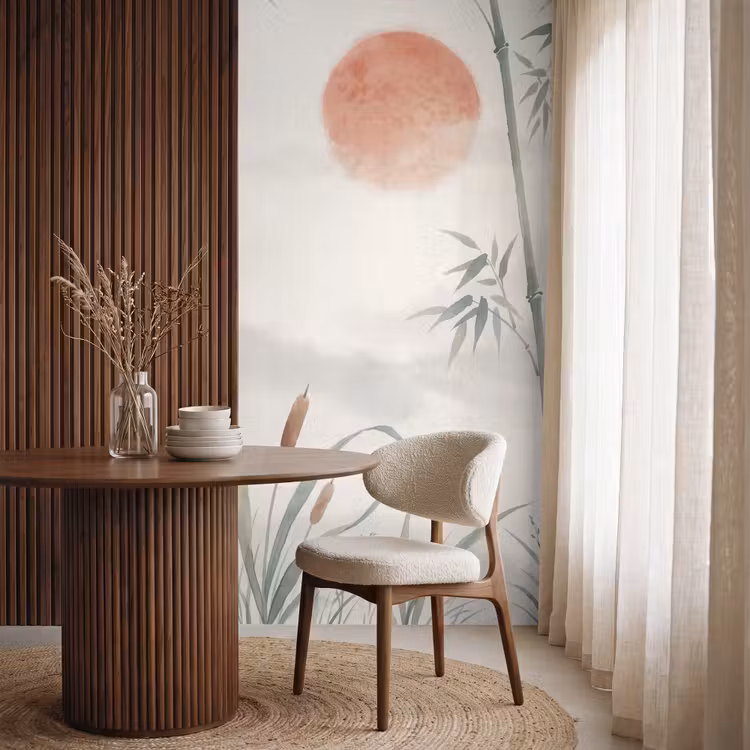 Behang - Minimalistisch - Bamboe - Groen — 4