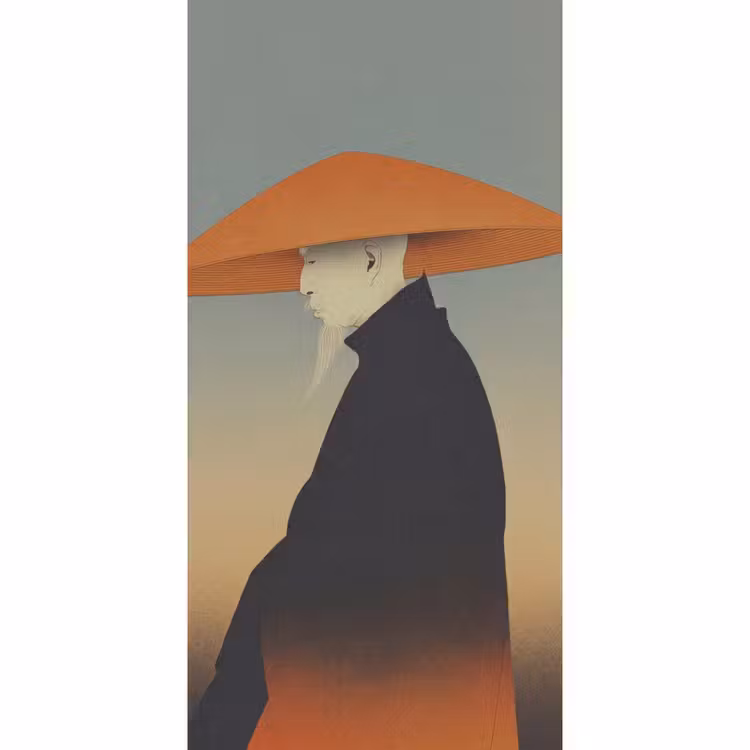 Behang - Minimalistisch - Silhouet - Oranje — 2