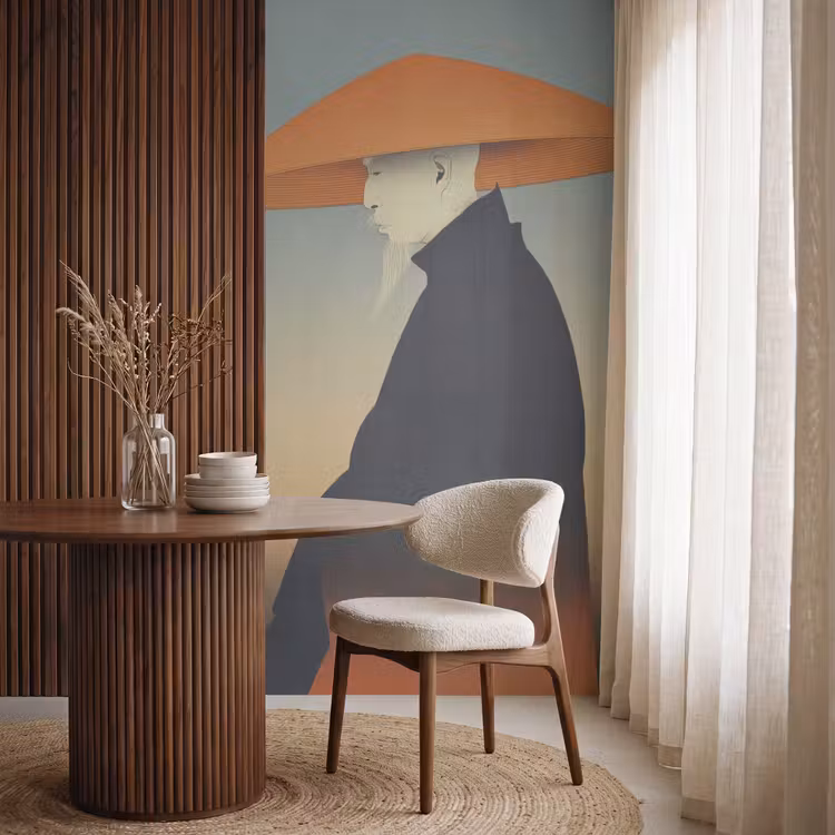 Behang - Minimalistisch - Silhouet - Oranje — 4