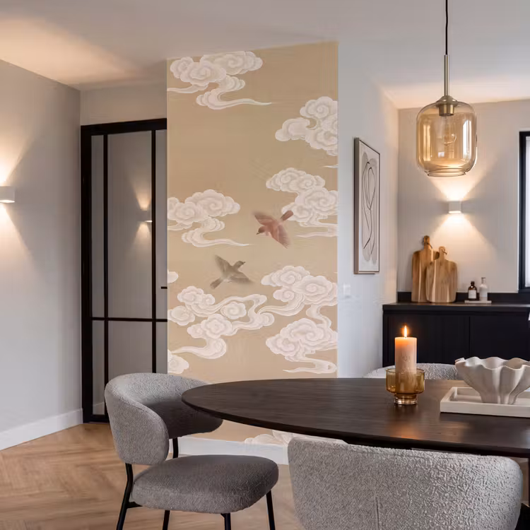 Behang - Vogels - Vliegen - Beige — 5
