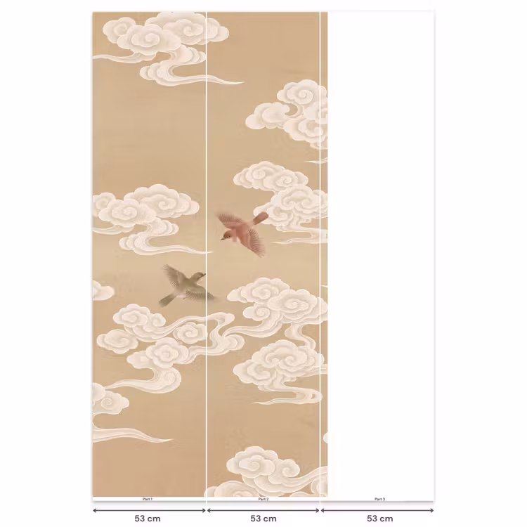 Behang - Vogels - Vliegen - Beige — 6