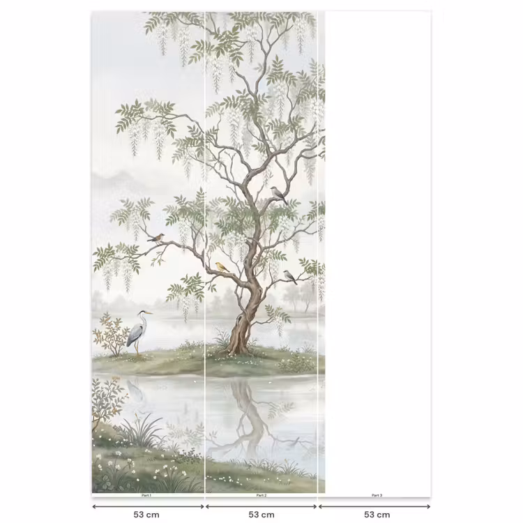 Behang - Reiger - Landschap - Groen — 6