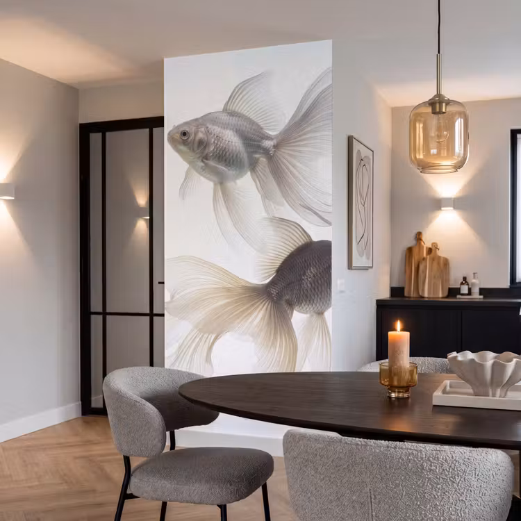 Behang - Goudvissen - Modern - Wit — 5