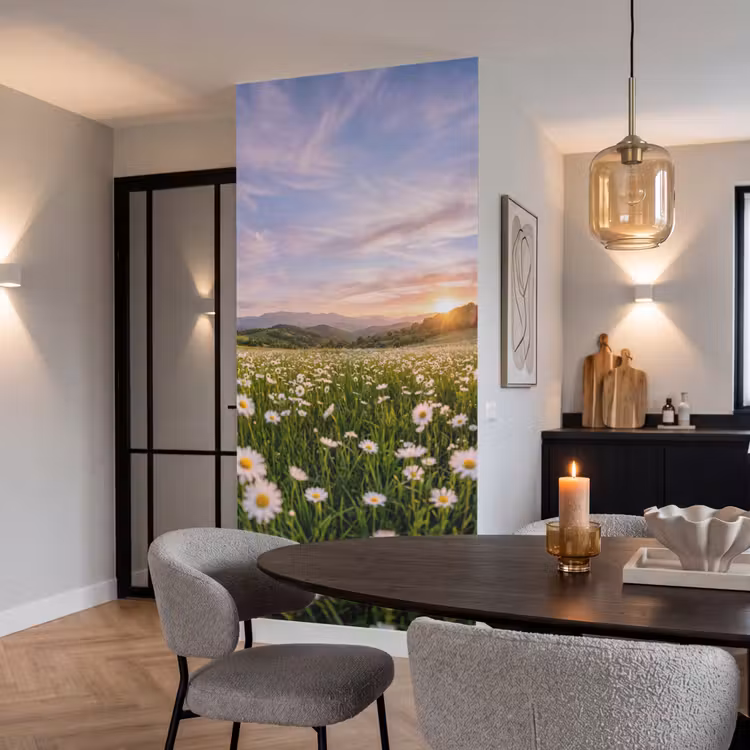Behang - Madelief - Veld - Heuvels - Groen — 5