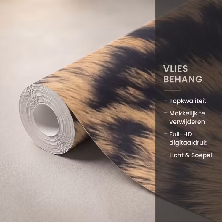 Behang - Realistisch - Tijgervacht - Zwart — 3