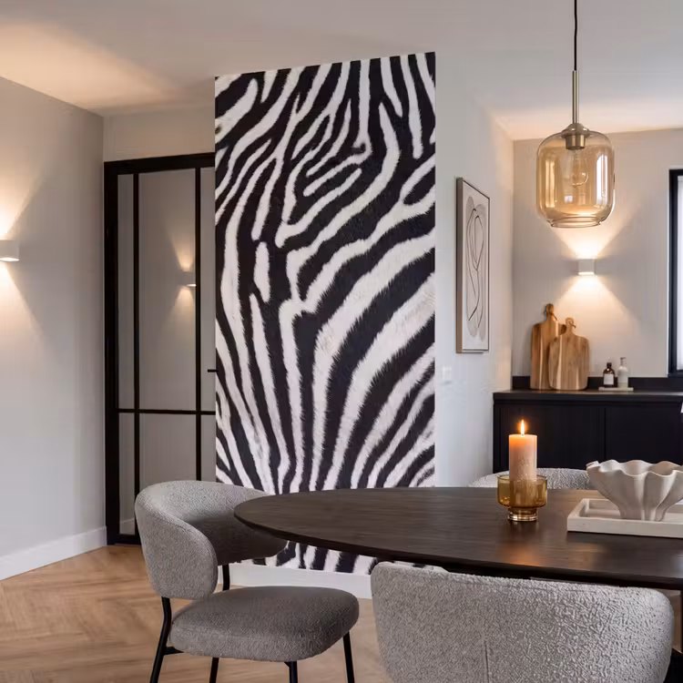 Behang - Zebra - Vacht - Klassiek - Zwart - Wit — 5