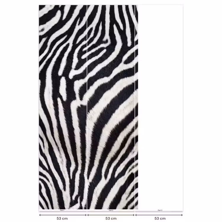 Behang - Zebra - Vacht - Klassiek - Zwart - Wit — 6