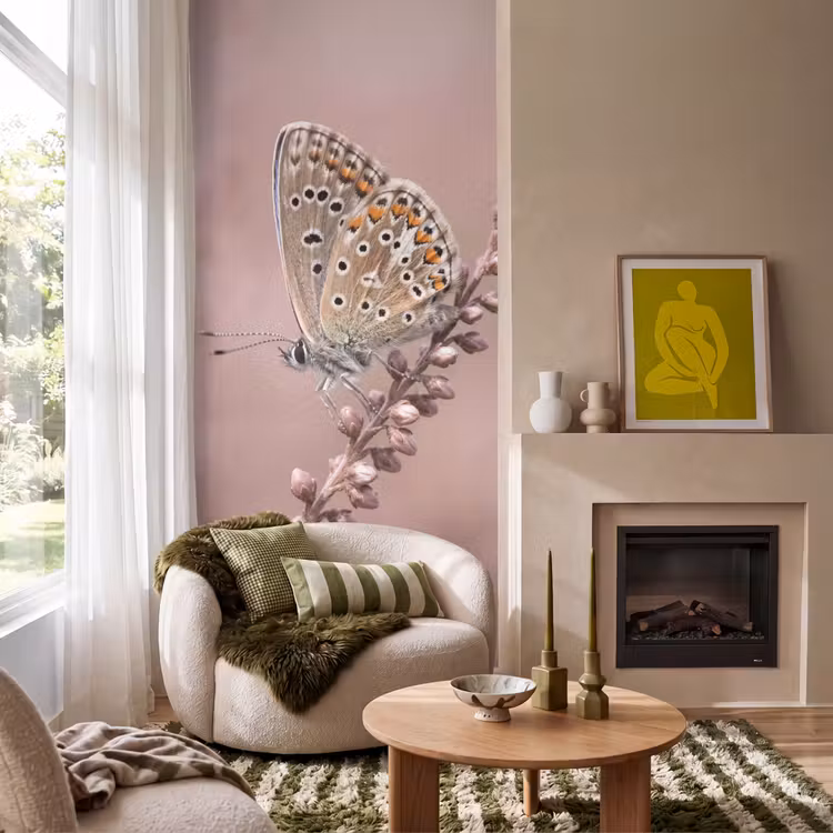 Behang - Lavendel - Vlinder - Paars — 1