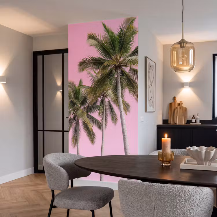 Behang - Palmboom - Tropisch - Pink — 5
