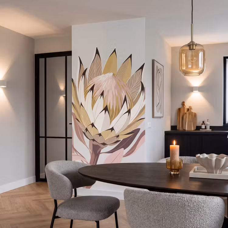 Behang - Protea - Bloem - Botanisch - Beige — 5