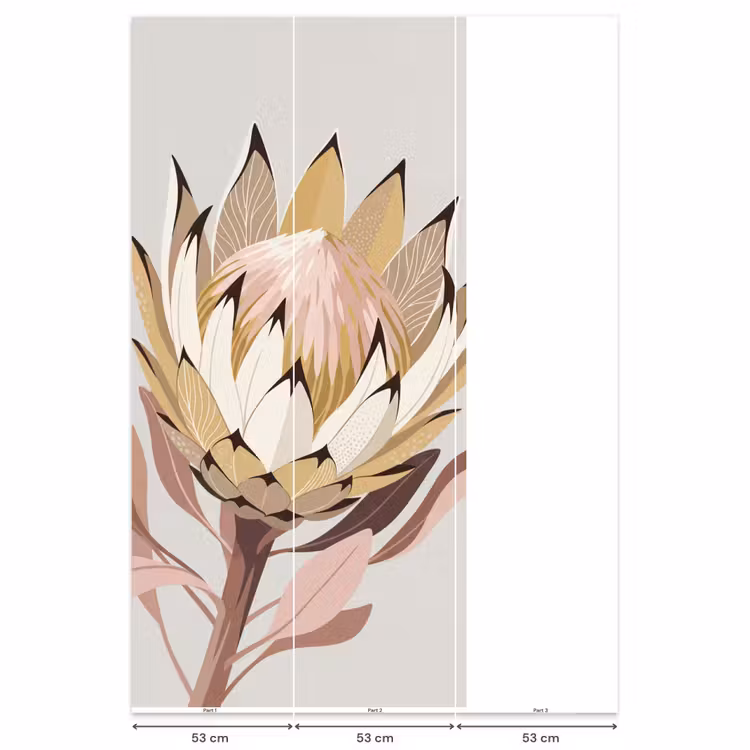 Behang - Protea - Bloem - Botanisch - Beige — 6