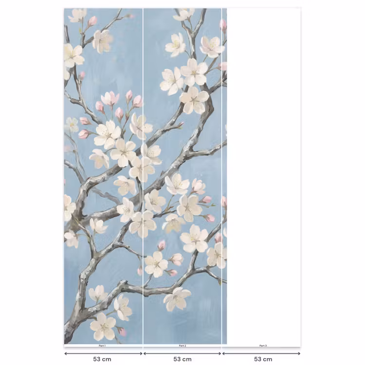 Behang - Takken - Kersenbloesem - Blauw — 6