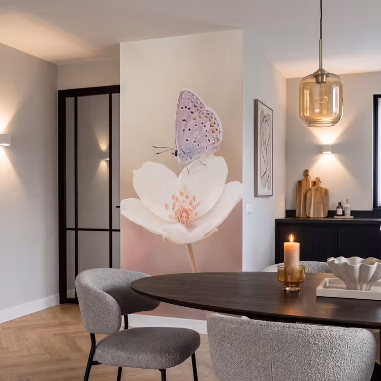 Behang - Vlinder - Bloem - Blauw — 5