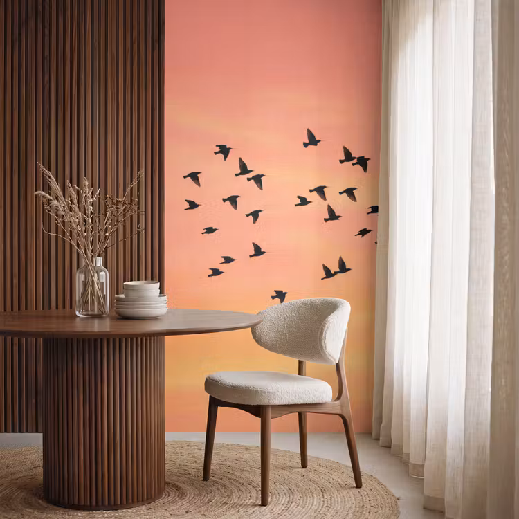 Behang - Zwerm - Vogels - Oranje — 4