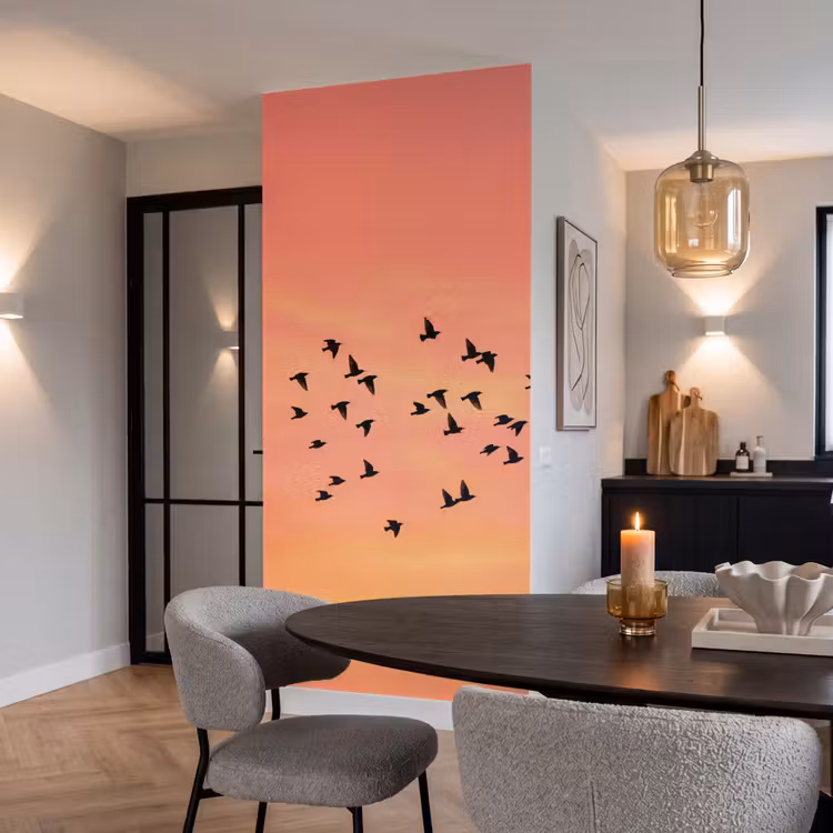 Behang - Zwerm - Vogels - Oranje — 5