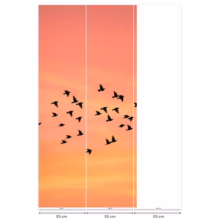 Behang - Zwerm - Vogels - Oranje — 6