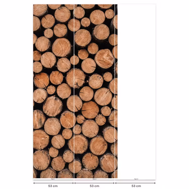 Behang - Houtblokken - Textuur - Patroon - Bruin - Rustiek — 6