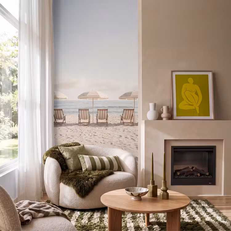 Behang - Strand - Stoelen - Parasol — 1