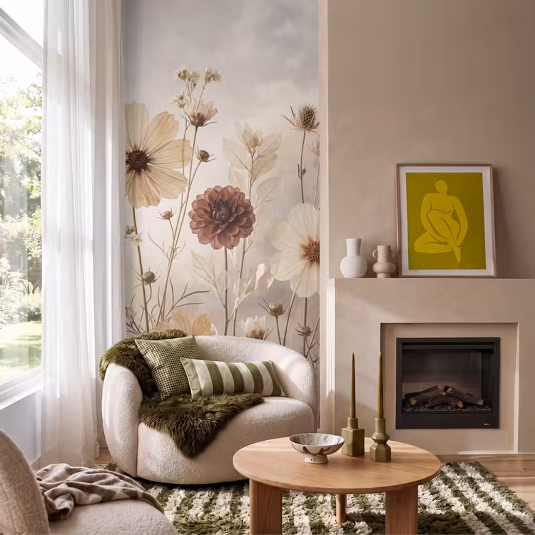 Behang - Wilde bloemen - Botanisch - Vintage - Natuur - Rustiek — 1