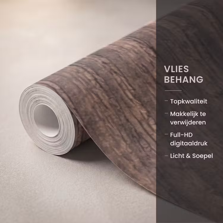 Behang - Houtnerf - Textuur - Patroon - Bruin - Rustiek — 3