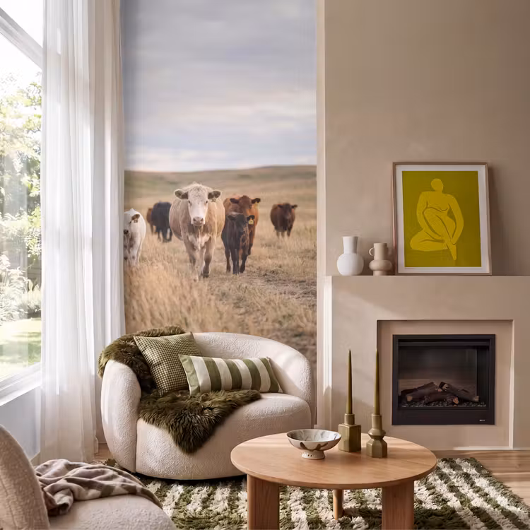 Behang - Runderen - Kudde - Landschap - Weide - Rustig — 1