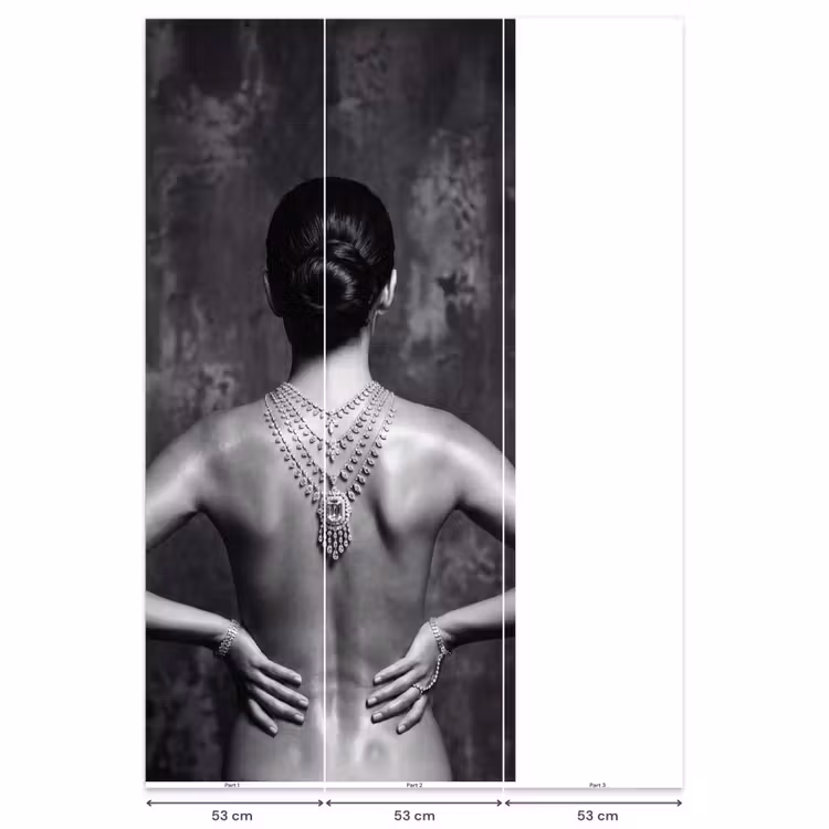 Behang - Rug - Ketting - Portret - Zwart - Wit - Glamour — 6