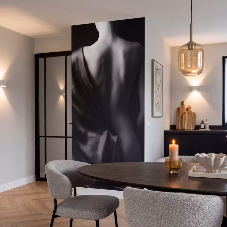 Behang - Schouder - Zijde - Rug - Zwart - Wit - Elegant — 5