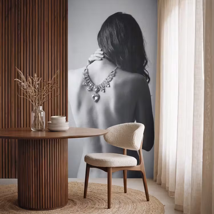 Behang - Vrouw - Ketting - Fashion - Zwart - Wit — 4