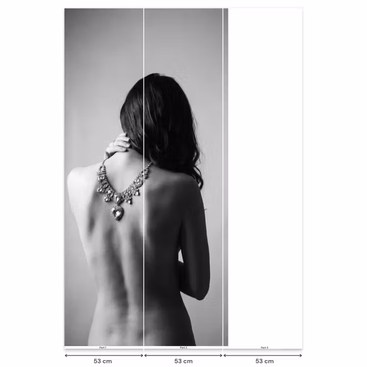 Behang - Vrouw - Ketting - Fashion - Zwart - Wit — 6