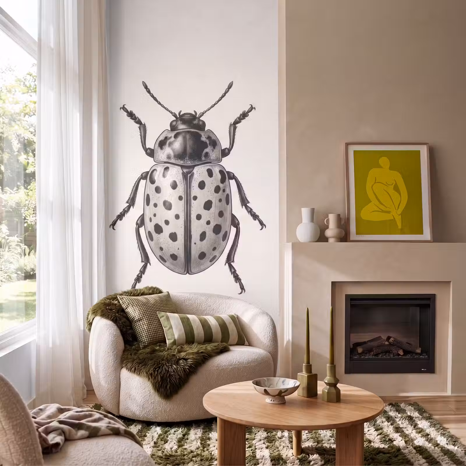Behang - Kever - Insect - Vintage — 1