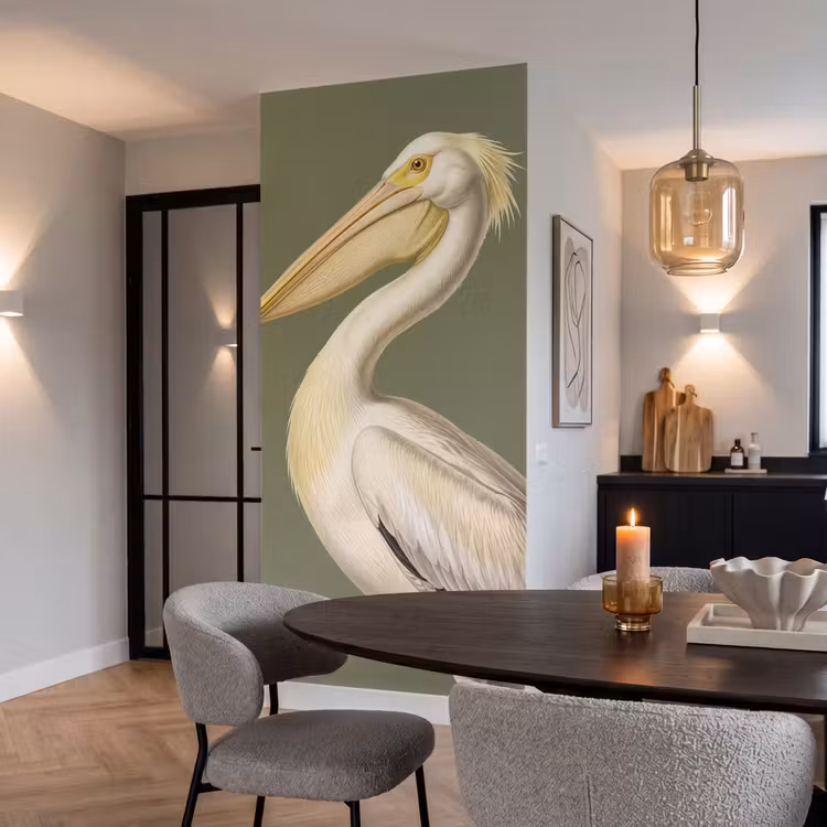 Behang - Pelikaan - Wit - Vogel - Klassiek - Natuur — 5