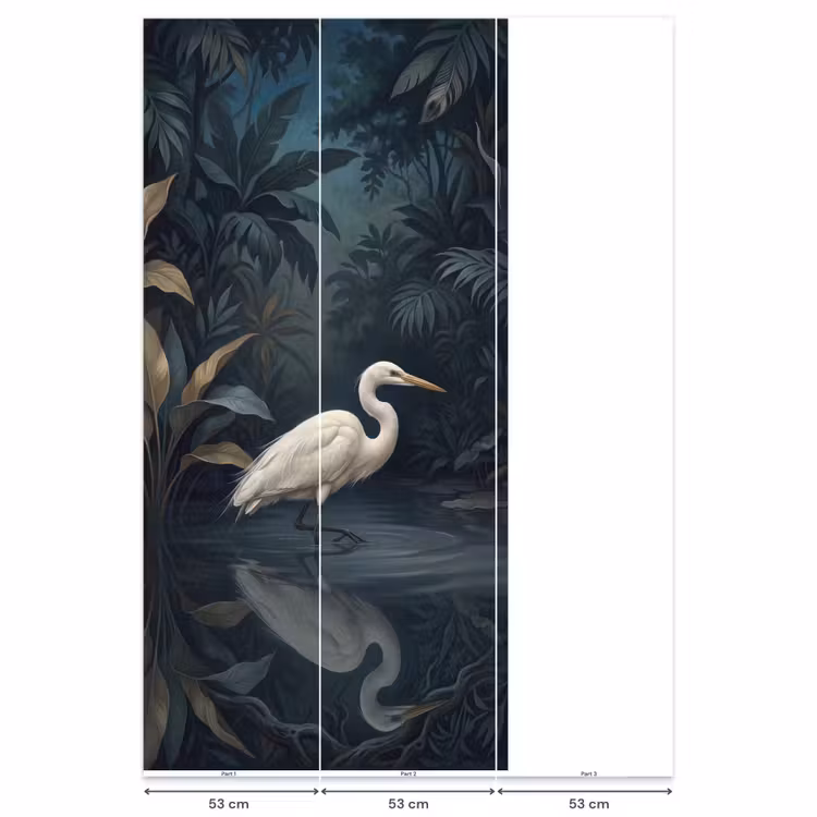 Behang - Reiger - Water - Natuur - Modern - Wit — 6