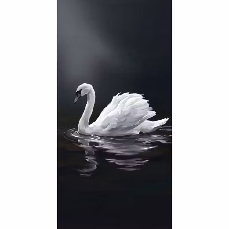 Behang - Zwaan - Water - Natuur - Realistisch - Wit — 2