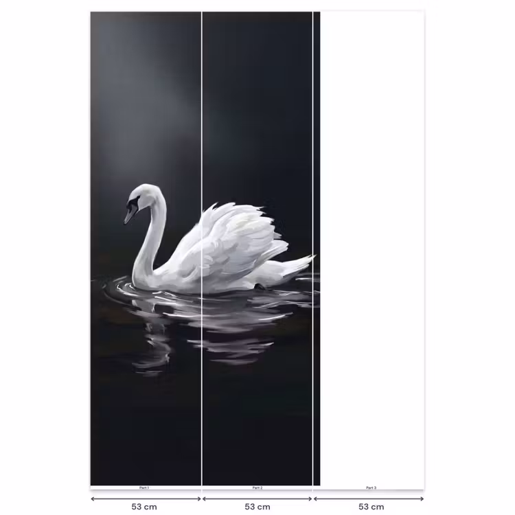 Behang - Zwaan - Water - Natuur - Realistisch - Wit — 6
