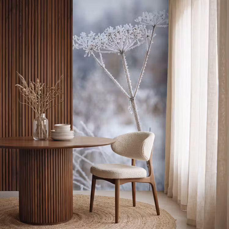 Behang - Schermbloem - Rijp - Kristallen - Winter - Delicaat — 4