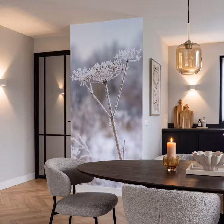 Behang - Schermbloem - Rijp - Kristallen - Winter - Delicaat — 5