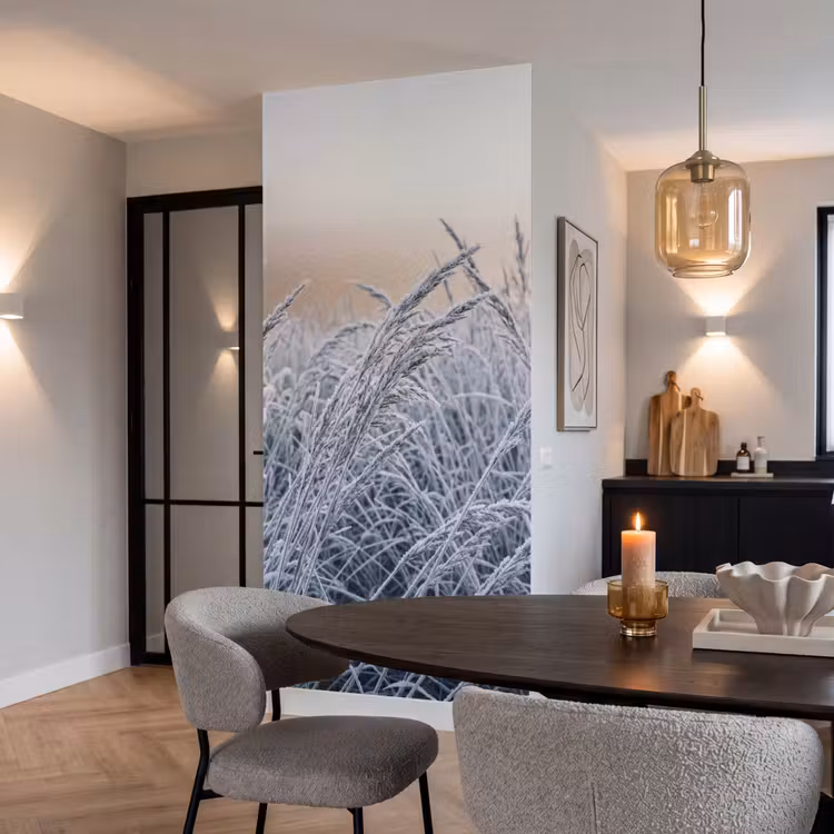 Behang - Rijp - Gras - Kristallen - Winter - Minimalistisch — 5