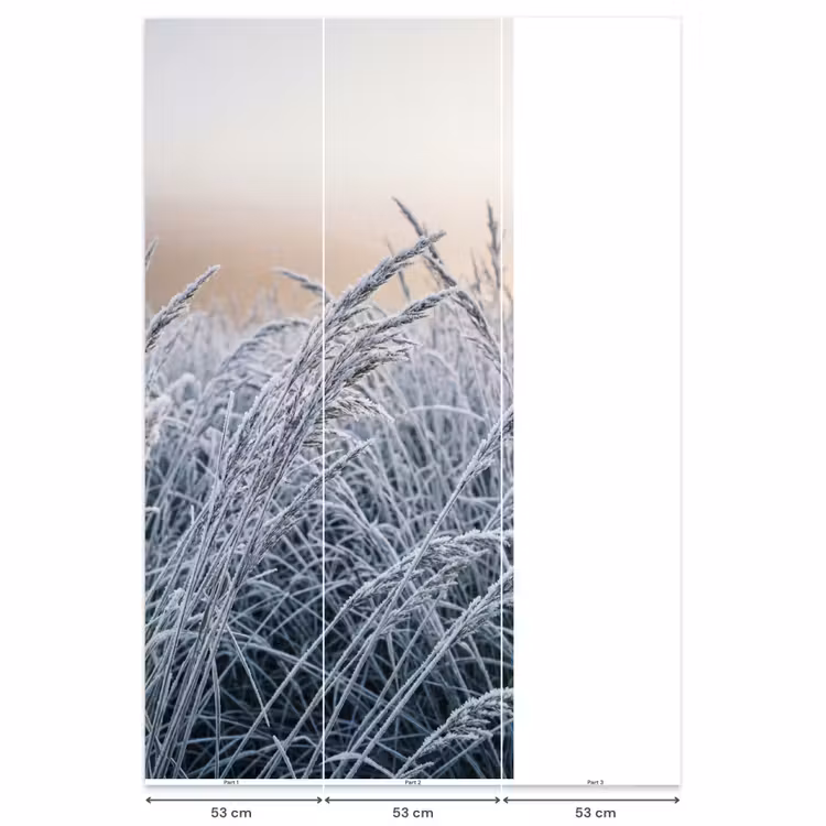 Behang - Rijp - Gras - Kristallen - Winter - Minimalistisch — 6
